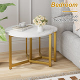 Coffee Table White Round Coffee Table for Living Room, Faux MarbleTable Set of