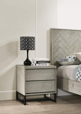 Weston-NS Weston Collection Industrial Mid Century Designed Nightstand with Matte