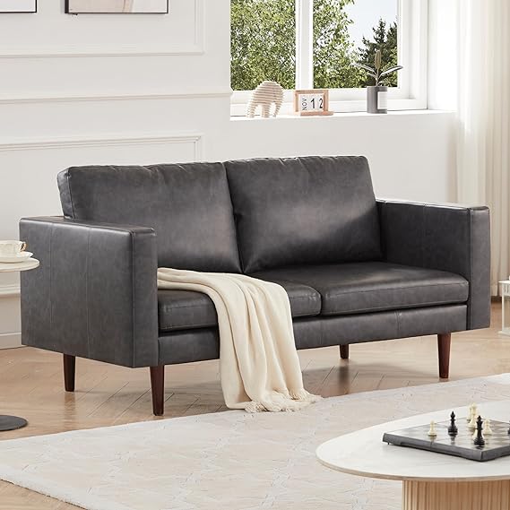 65" Faux Leather Loveseat Sofas for Living Room