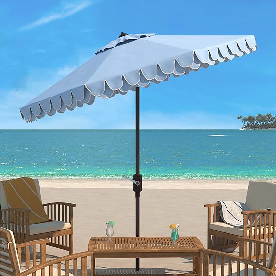 PAT8006A Outdoor Collection Elegant Valance Auto Tilt Umbrella