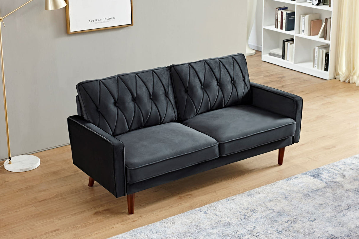 Velvet U shaped Sectional Sofa Couch with Storage Ottoman Convertibel