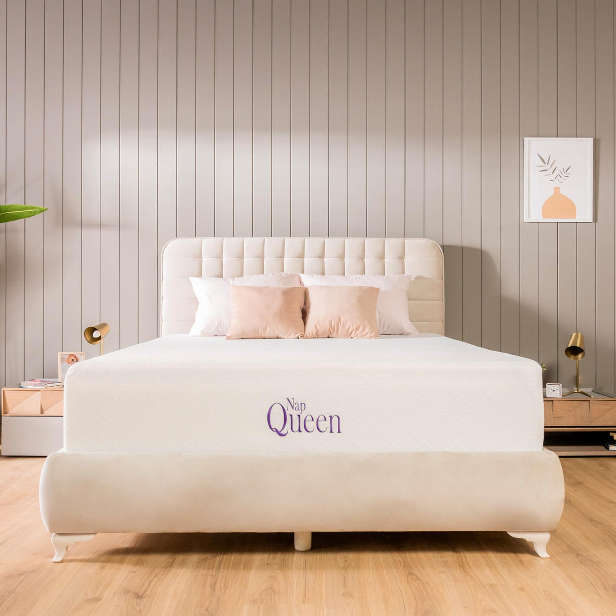 NapQueen Queen Mattress, 12 Inch Elizabeth Cooling Gel Memory Foam Mattress, Queen Bed Mattress in a Box, CertiPUR-US Certified, Medium Firm, Breathable Soft Fabric Cover