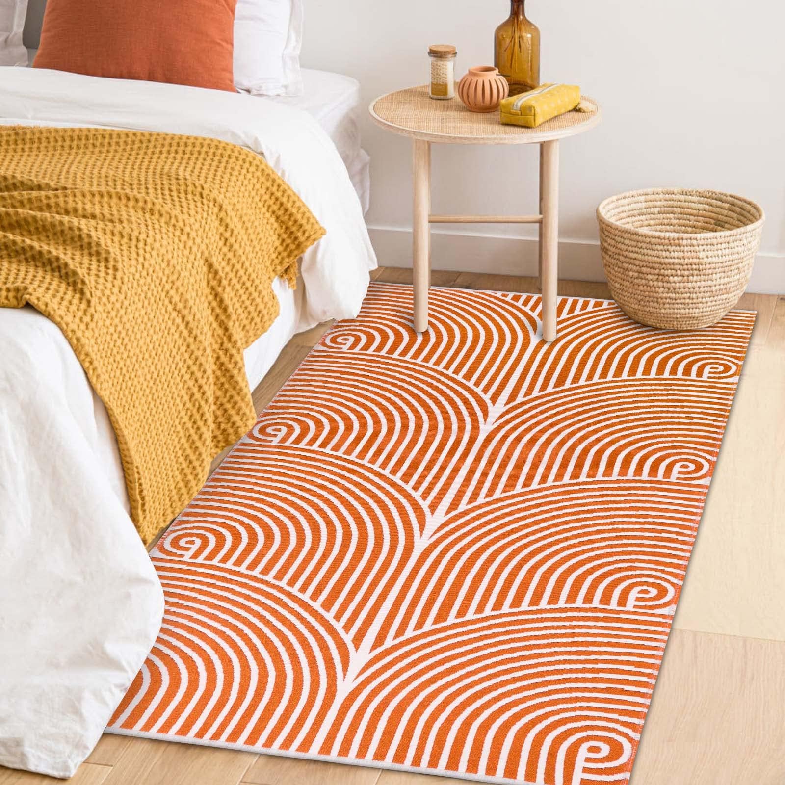 Small Outdoor Rug 3'x5', Front Door Mat Outdoor Entrance Machine Washable Rugs Cotton