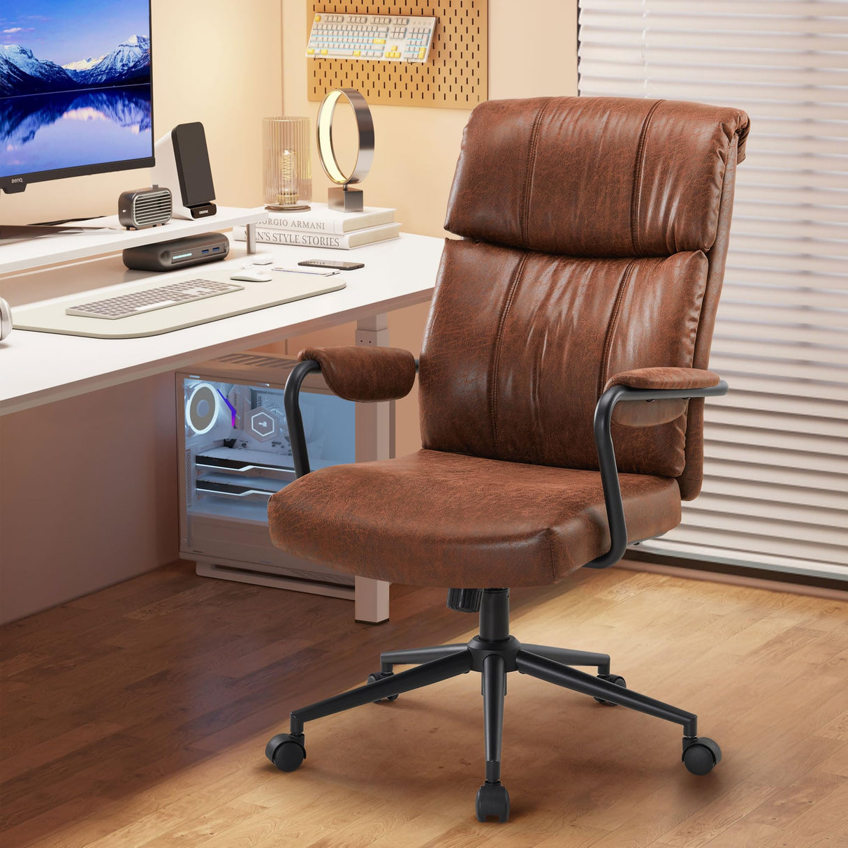 Ergonomic Mid Century Modern Desk Chair with Lumbar Support