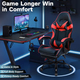 Ergonomic Gaming Chair with Footrest and Lumbar Support