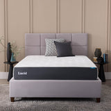 LUCID 10 Inch Memory Foam Mattress - Medium Feel - Infused with Bamboo Charcoal and Gel - Bed in a Box - Temperature Regulating - Pressure Relief - Breathable - Full Size