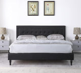 Athena II Premiere Classics Upholstered Linen Cloth Platform Bed II Button Tufted II 43.5"