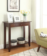 American Heritage 1 Drawer Hall Table with Shelf, Espresso