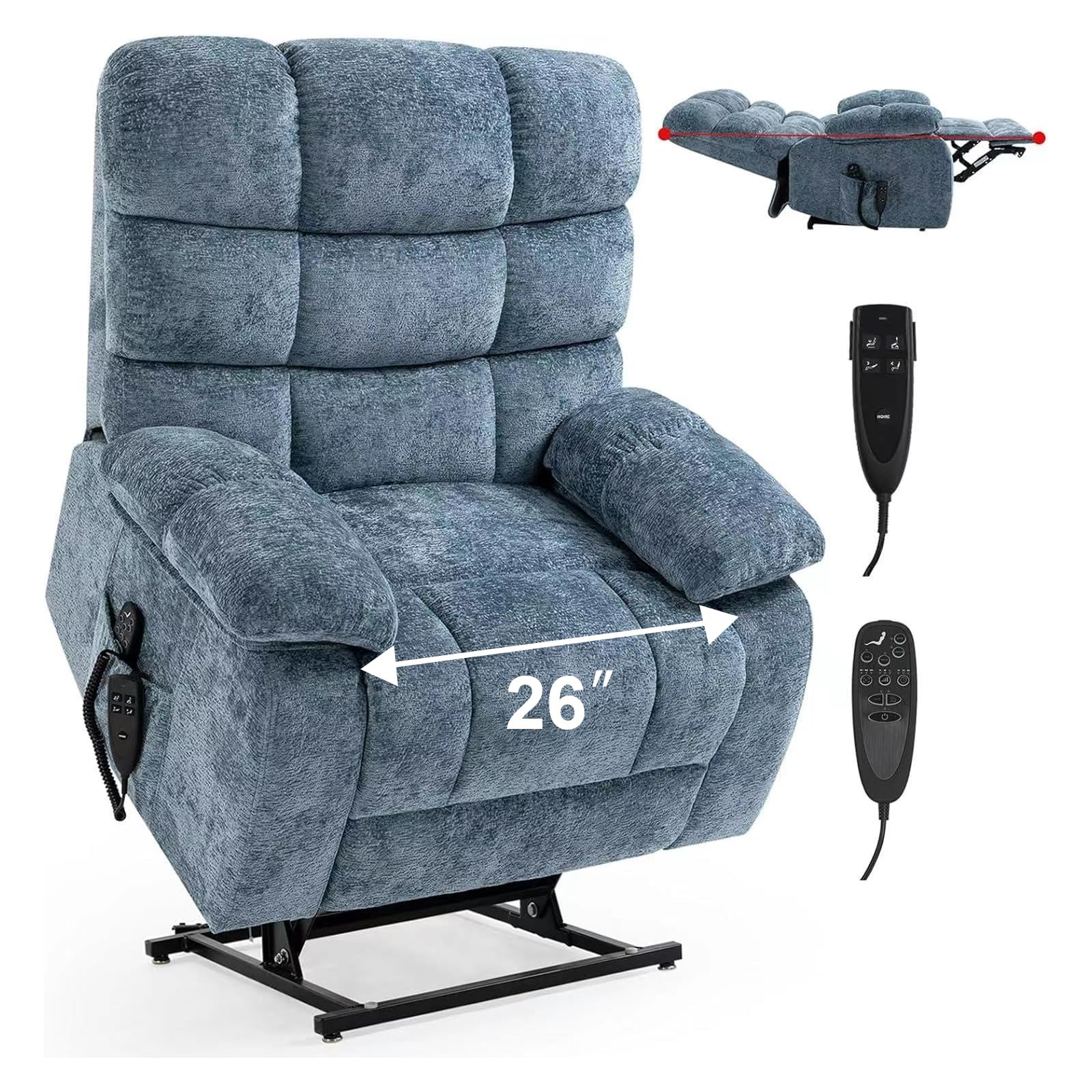 MaxiRest Oversized Dual Motor Lift Recliner Chair with Massage & Heat