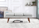 Home Furnishings Amanda 54" Mid-Century Bench with Cushions and Solid