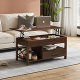 Coffee Table, 39" Lift Top Coffee Table with Hidden Compartment, Storage Drawers and Storage Shelf for