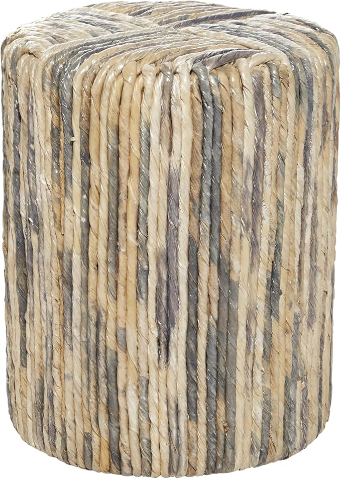 Banana Leaf Handmade Side End Accent Table Linear Wrapped End Table