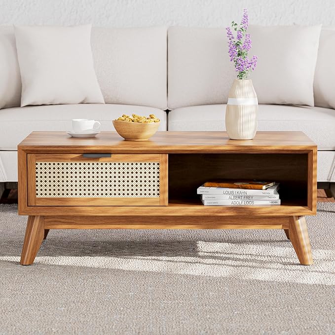 Nancy Solid Acacia Wood Coffee Table for Living Room