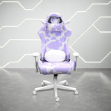 Gaming Chair - Lavender Purple Cow Print - Ergonomic Office Chair with Memory Foam