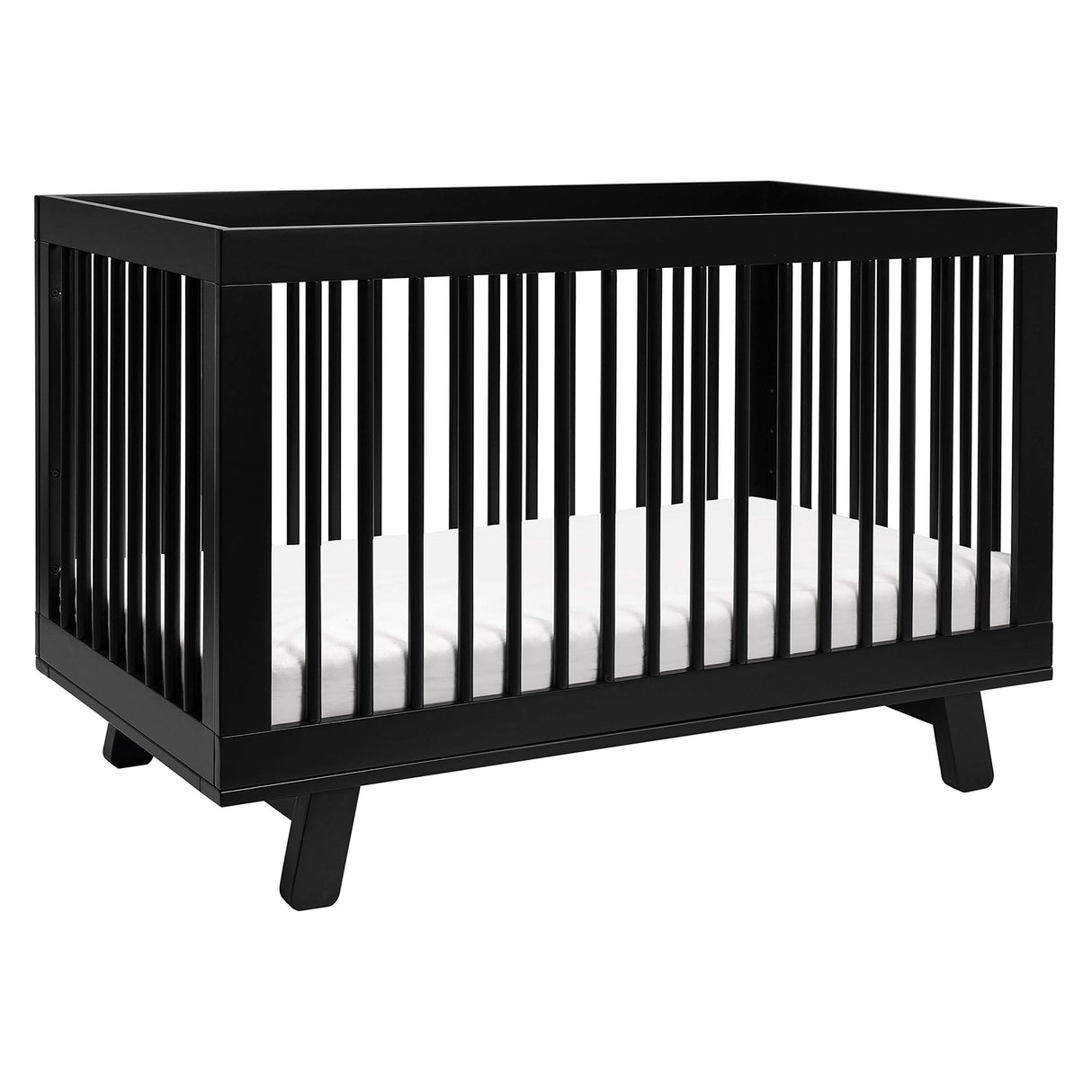 Hudson 3-in-1 Convertible Crib with Toddler Bed Conversion Kit in Black, Greenguard Gold