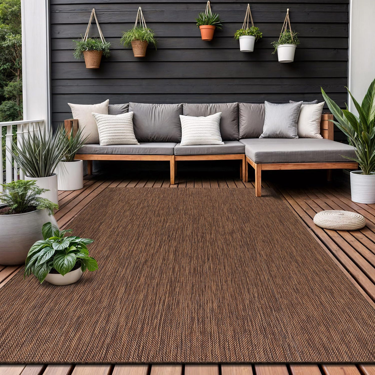 Washable Indoor Outdoor Rug Weather Resistant Indoor Outdoor Carpet for Porch Deck Balcony Backyard Patio