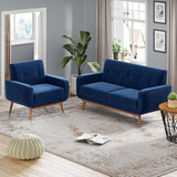 Living Room Set, Button Tufted Living Room Furniture Sets, Upholstered Modern Couch Set with Solid Frame