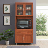 Tall Standing Kitchen Cabinet with Top and Bottom Enclosed Cabinet Space, 1-Drawer,