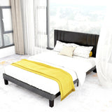 Queen Size Bed Frame, Linen Fabric Upholstered Platform