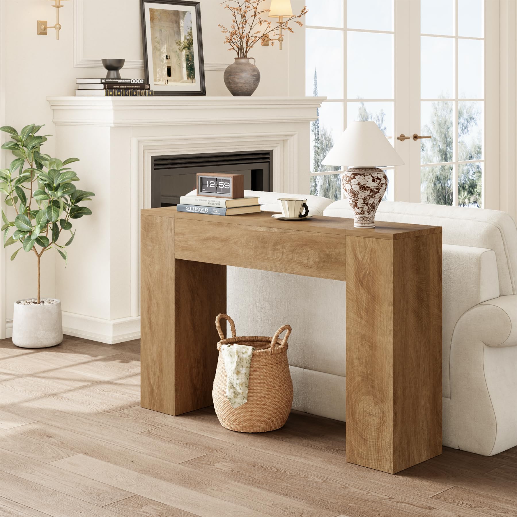 43-Inch Wood Console Table - Farmhouse Entryway Accent