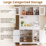 Kitchen Pantry Storage Cabinet 72" Height with Doors, Drawer, Adjustable Shelves,