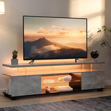 LED TV Stand White TV Stands for Living Room Modern TV Stand with Storage