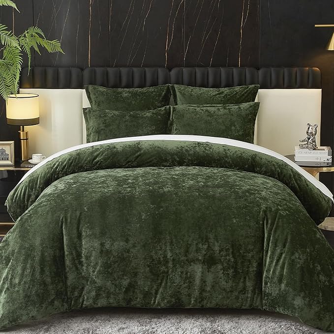 Crushed Velvet Comforter, Lightweight 5pc Pink Set, Ultra Soft Breathable Flannel Queen