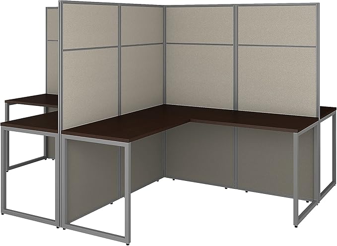 Furniture Easy Office 4 Person L Shaped Cubicle Desk Workstation with 66H Panels