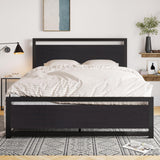 Full Bed Frame with Headboard, Heavy Duty Metal Platform Bed Frame with Strong Support,