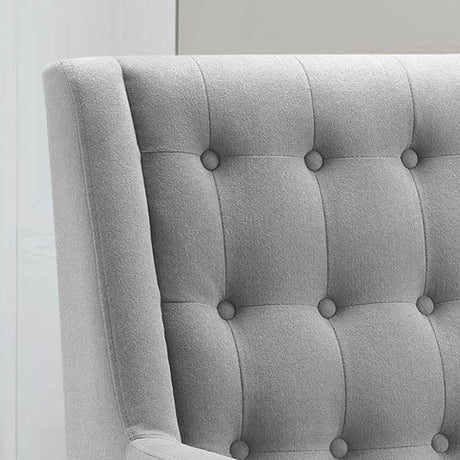 Rosevera Accent Chair - Button Tufted Armchair for Living Room, Bedroom, Reading - Mid-Century Modern Lounge Chair Set - Natural Gray