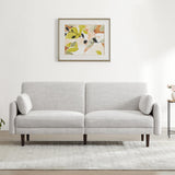 Mid-Century Modern Sofa, Fabric Couch for Living Room with Solid Wood Leg