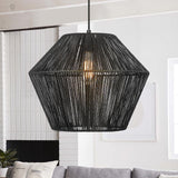 16.5” Large Modern Woven Chandelier Farmhouse Coastal Pendant Light Fixtures Matte