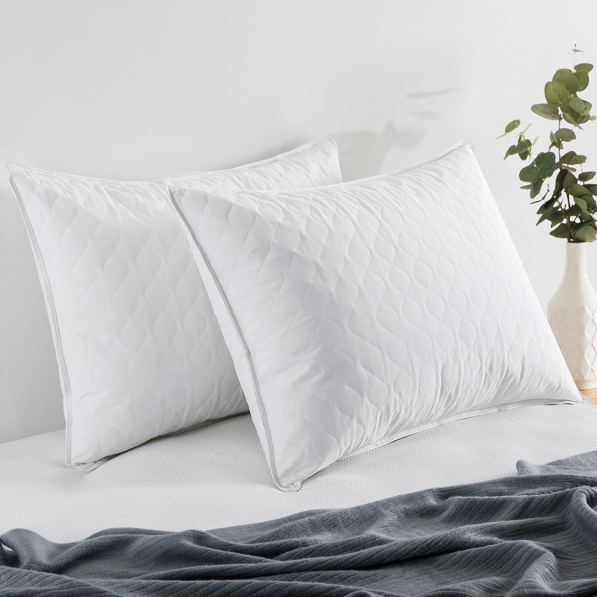 Goose Feathers Pillows for Side Back and Stomach Sleeper