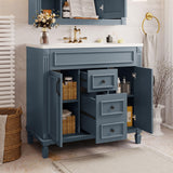 36" Bathroom Vanities with Single Sink, Modern Undermount Bathroom Sink Cabinet