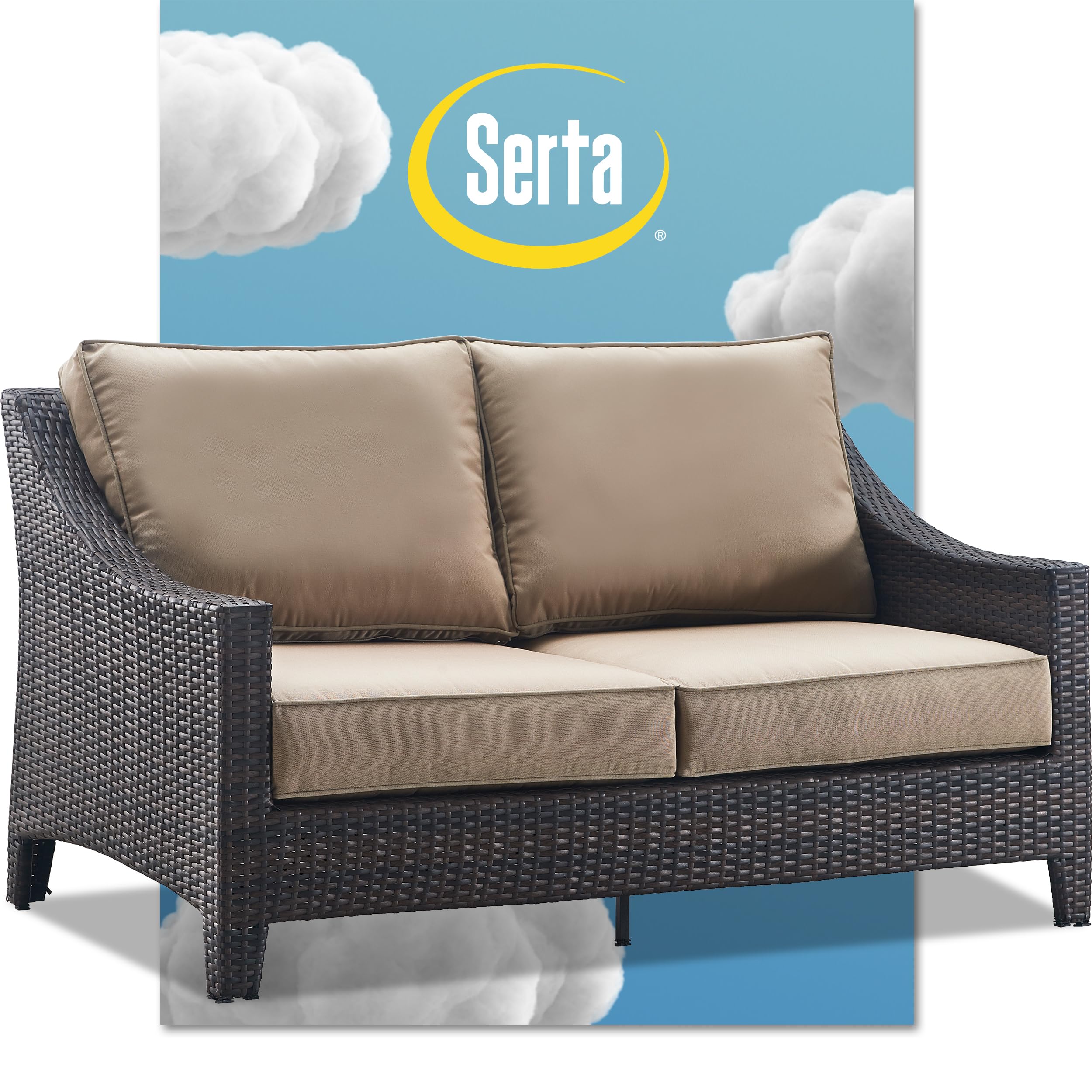 Tahoe Outdoor Loveseat in Terra Brown Wicker