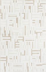 Beige Geometric Area Rug 5' x 8' - Maze Design