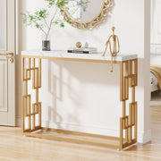 Console Table, Modern 42.5" Sofa Tables Entryway Hallway Foyer Table, White Faux