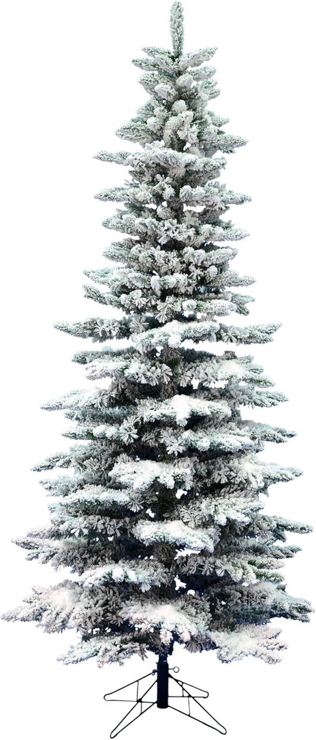 Artificial 9' x 49 - Unlit Flocked Utica Fir Christmas Tree - Featuring 1455 PVC Tips