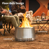 EAST OAK Fuoco Smokeless Fire Pit 21'' for Patio and Outdoor, Stainless Steel Firepit Wood Burning Fireplace with Carrying Bag, Portable Outdoor Fire Pit with Stand & Removable Ash Pan for Outside - Bircata