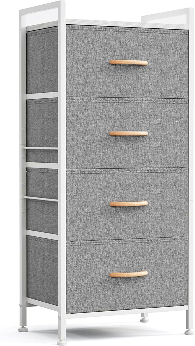4 Drawer Dresser for Bedroom, Tall Dressers Storage Drawers