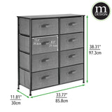 38.31" High Steel Frame/Wood Top Storage Dresser Furniture Unit with 8 Removable