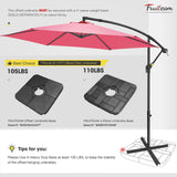 10FT Offset Hanging Market Patio Umbrella w/Easy Tilt Adjustment