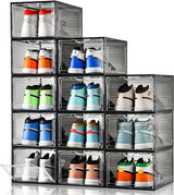 Upgraded X-Large Shoe Storage Box,8 Pack,Shoe Box Clear Plastic Stackable