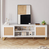 TV Stand 66 Inch, White Entertainment Center Modern TV Console Table with Storage,