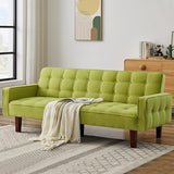 Linen Futon Sofa Couch 73.6" Fabric Upholstered Convertible Sofa