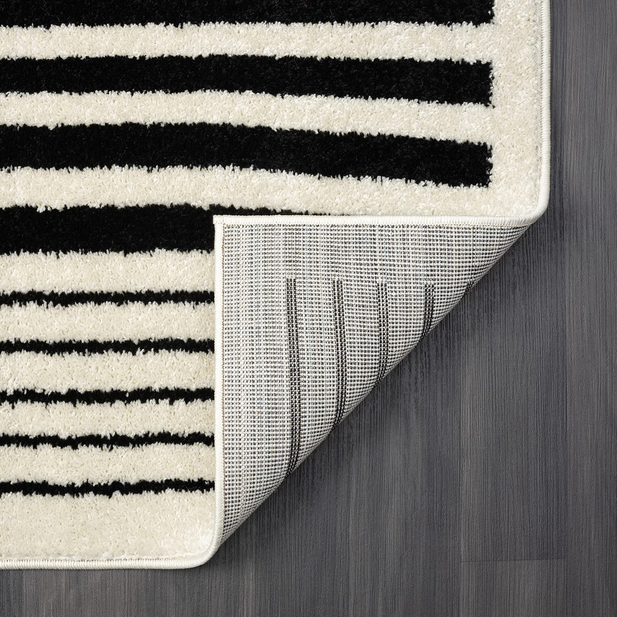 Geometric Beige/Black Area Rug - 8'x10' - Modern 3D Lines Design - Deco Collection