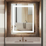 24" x 40" LED Bathroom Mirror Wall-Mounted Vanity Anti-Fog Mirror Dimmable Adjustable