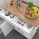 Kitchen Cart on Wheels with Wood Top, Utility Wood Kitchen Islands