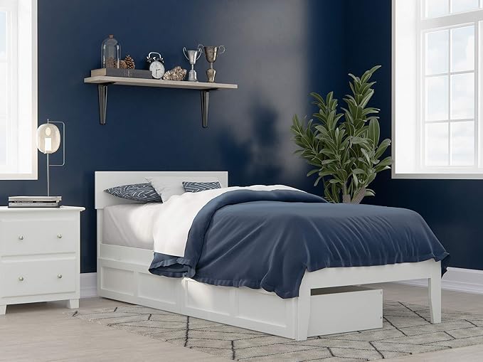 with Underbed Drawers, White