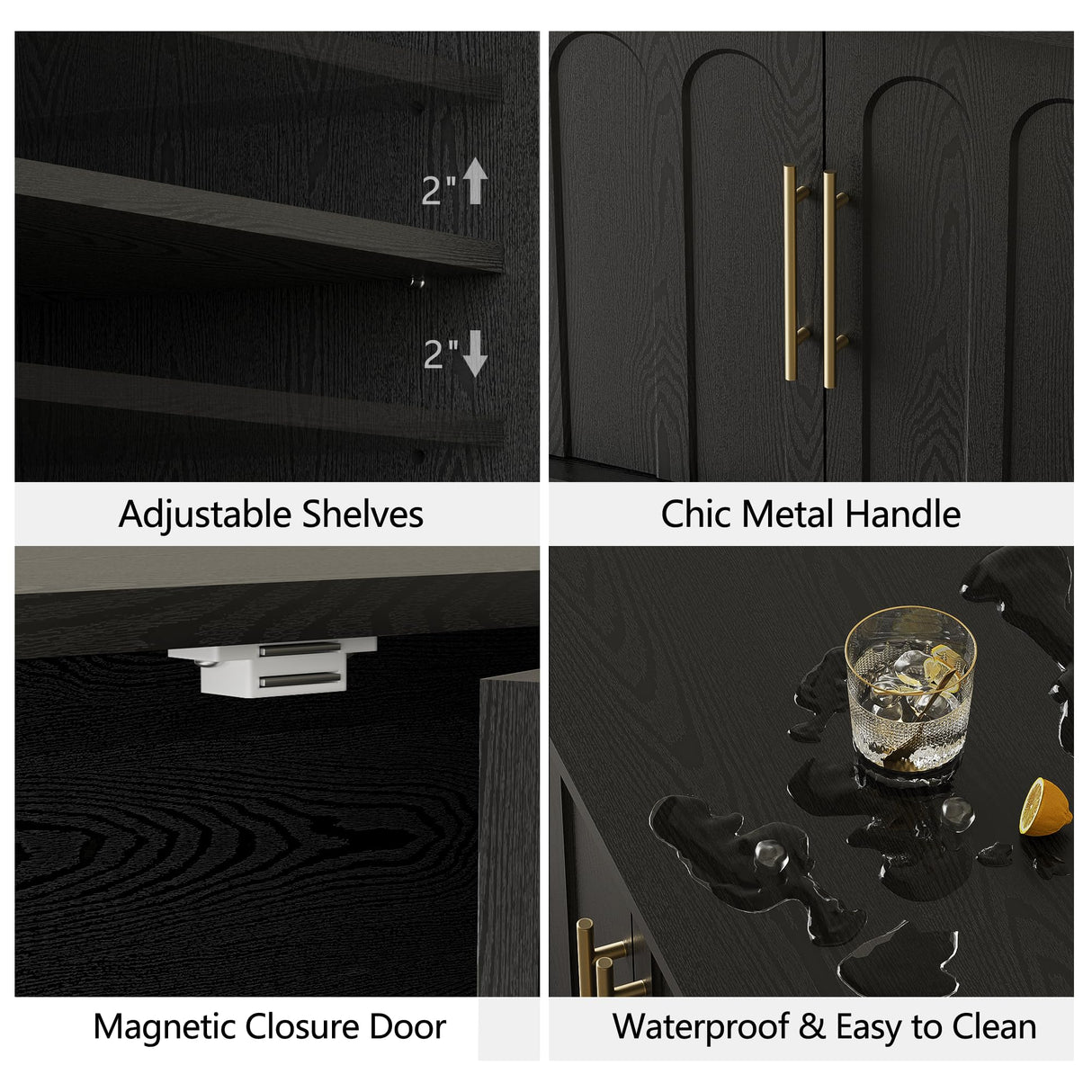 67" Modern TV Stand for 75 Inch TV with Adjustable Shelves